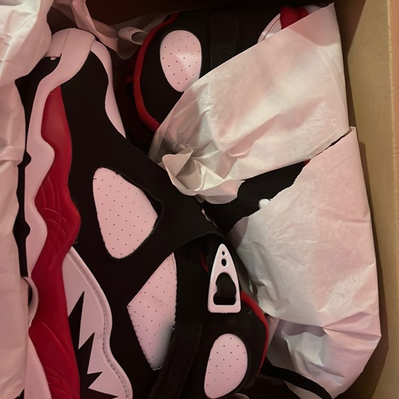 NEVER BEFORE WORN PAIR OF RED AND BLACK & white JORDAN 8s